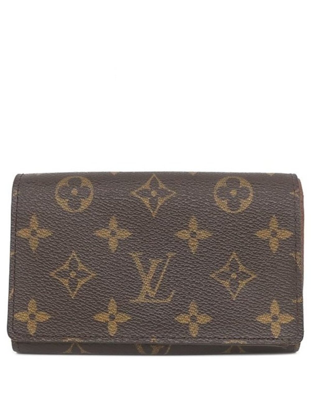 Louis Vuitton Bifold Wallet Portefeuille Tresor Monogram Canvas Gold Brown